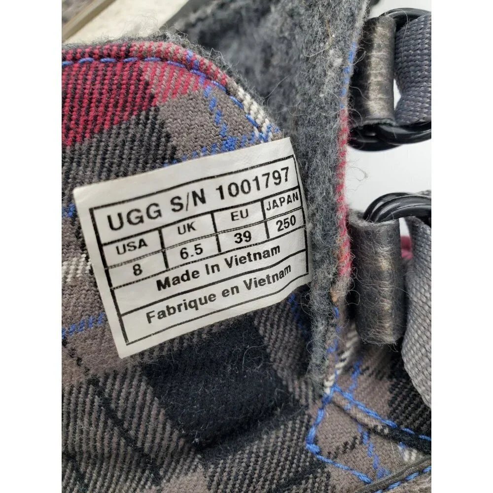 UGG Marais Plaid Waterproof Wool Lined Pull On Boots 1001797 Women's Size 8 WARM